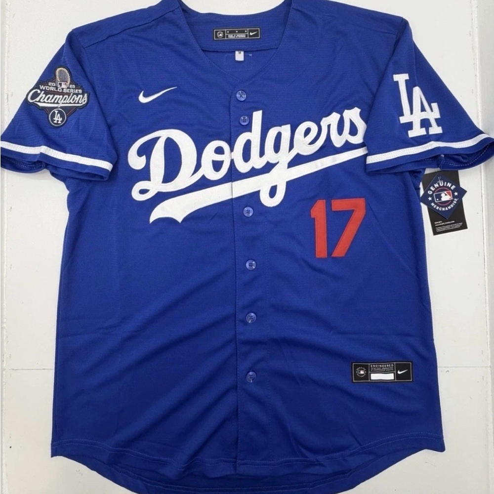 Ohtani #17 Dodgers 2025 World Series Jersey Champion Patch XL NEW WITH TAGS